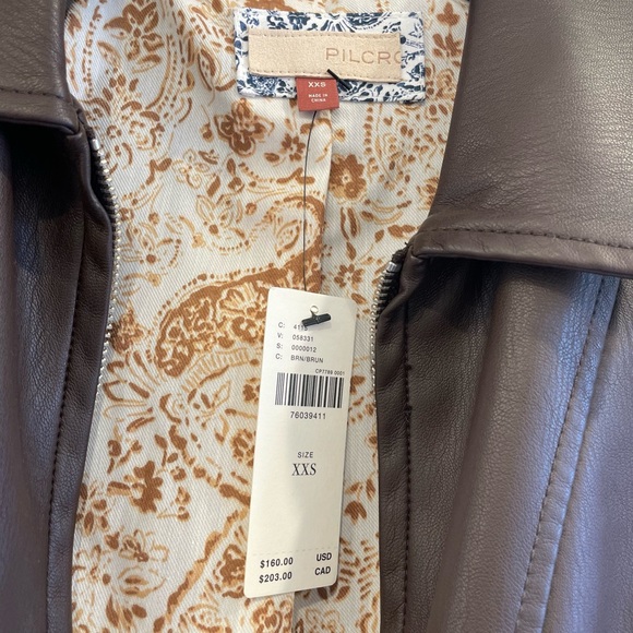 Anthropologie Faux Leather Cropped Jacekt - Picture 9 of 11